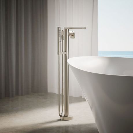 Composed® Floor-mount bath filler trim with handshower