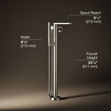 Composed® Floor-mount bath filler trim with handshower