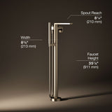 Composed® Floor-mount bath filler trim with handshower