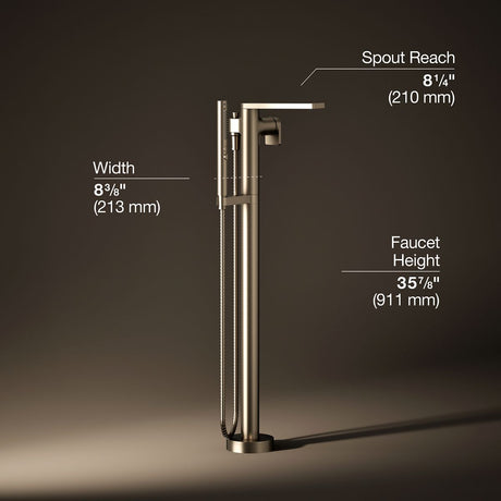 Composed® Floor-mount bath filler trim with handshower