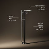Composed® Floor-mount bath filler trim with handshower