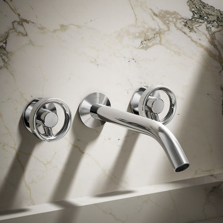 Components® Wall-mount bathroom sink faucet Industrial handle trim