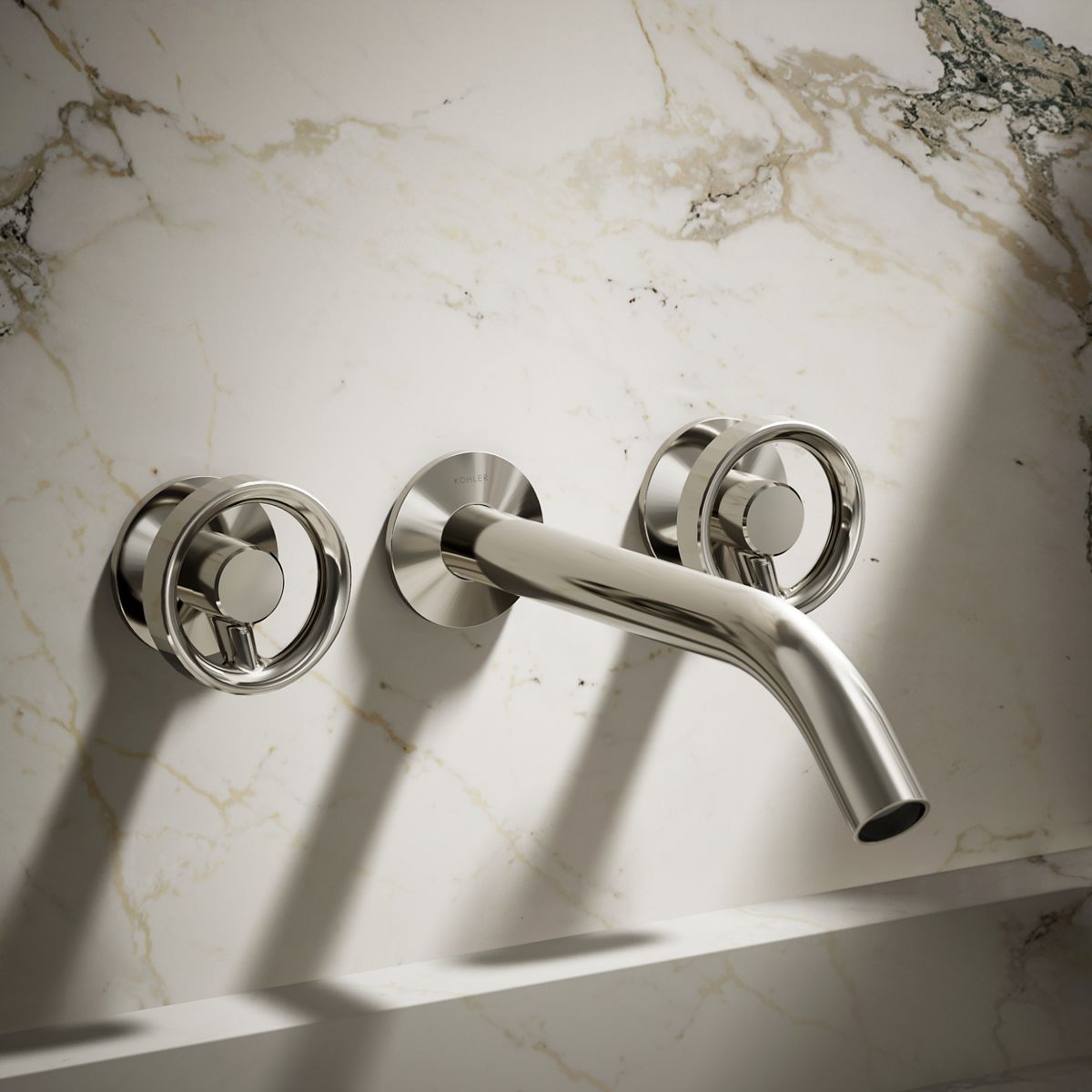 Components® Wall-mount bathroom sink faucet Industrial handle trim