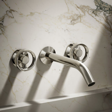Components® Wall-mount bathroom sink faucet Industrial handle trim