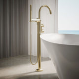 Components® Floor-mount bath filler trim with lever handles and handshower