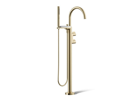 Components® Floor-mount bath filler trim with lever handles and handshower