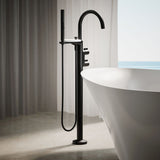 Components® Floor-mount bath filler trim with lever handles and handshower