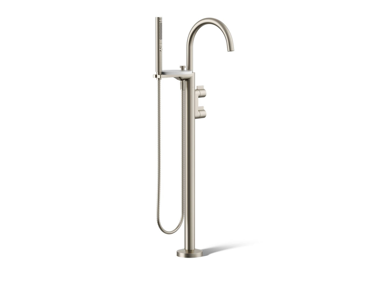 Components® Floor-mount bath filler trim with lever handles and handshower