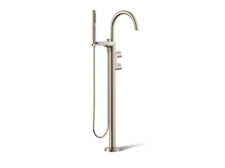 Components® Floor-mount bath filler trim with lever handles and handshower