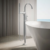 Components® Floor-mount bath filler trim with lever handles and handshower