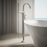 Components® Floor-mount bath filler trim with lever handles and handshower
