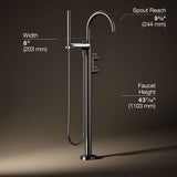 Components® Floor-mount bath filler trim with lever handles and handshower