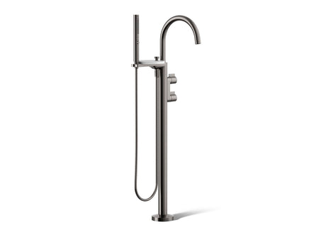 Components® Floor-mount bath filler trim with lever handles and handshower