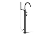 Components® Floor-mount bath filler trim with industrial handles and handshower