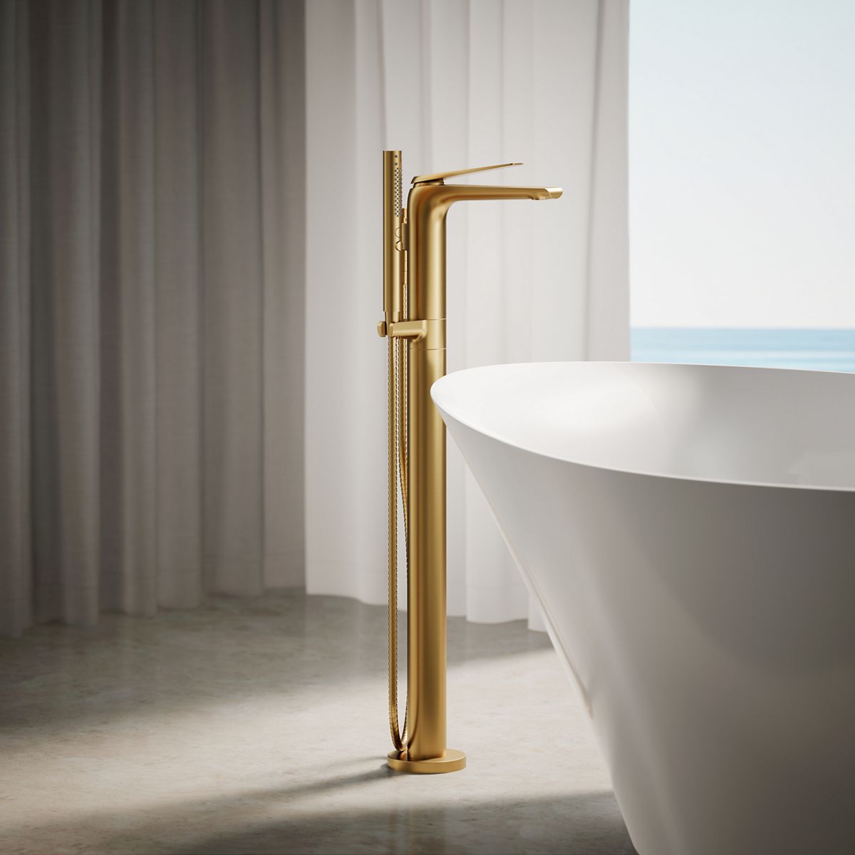 Avid® Floor-mount bath filler trim