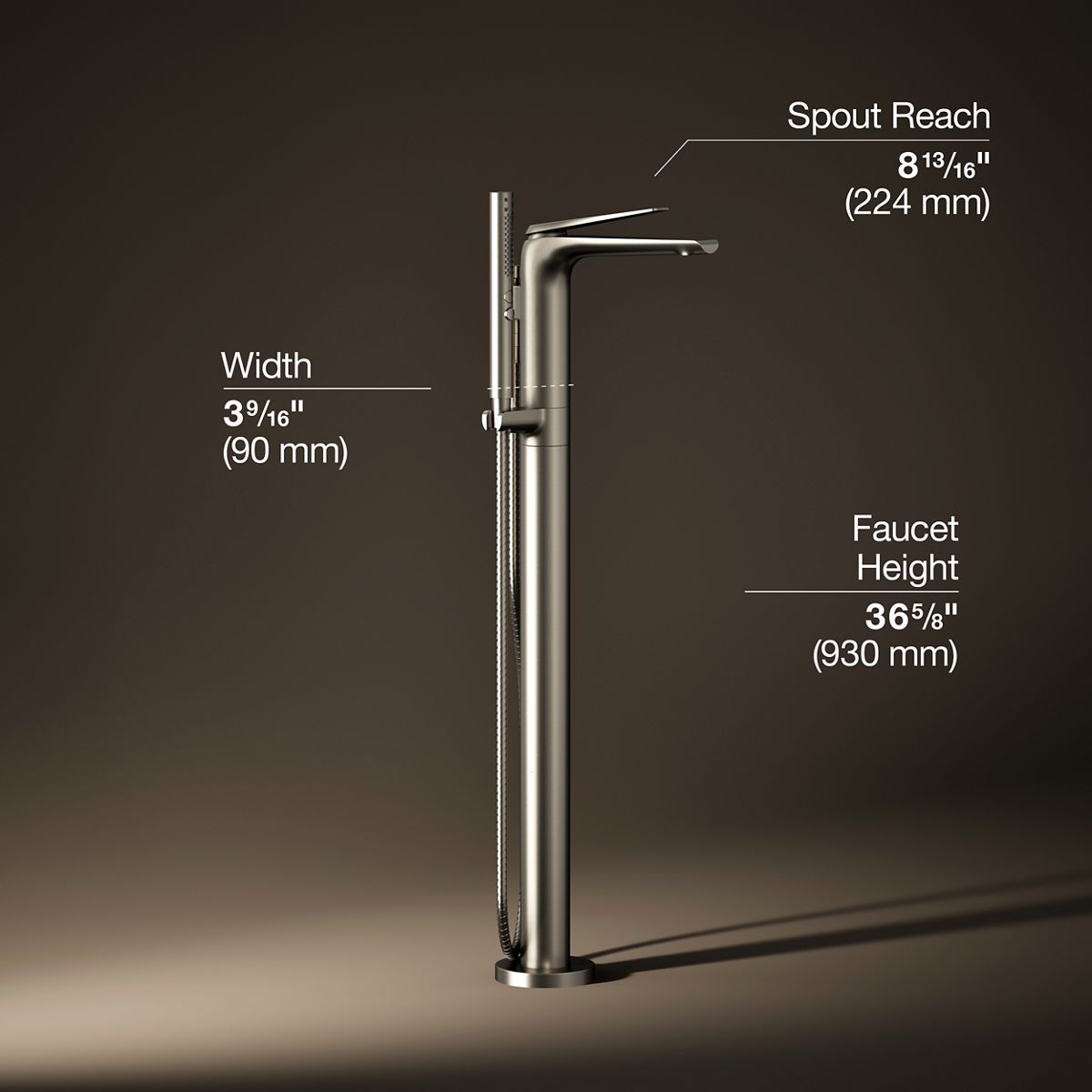 Avid® Floor-mount bath filler trim