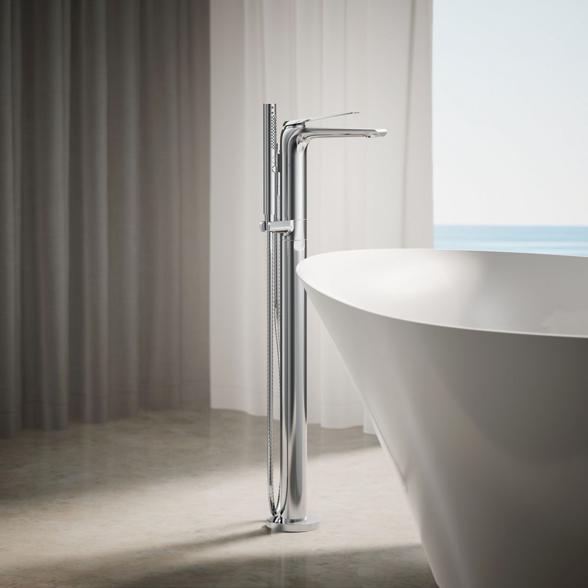 Avid® Floor-mount bath filler trim