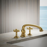 Artifacts® Deck-mount bath faucet handle trim with Cross design