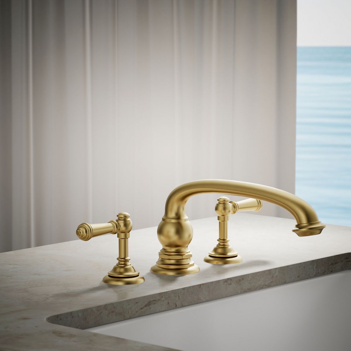 Artifacts® Deck-mount bath faucet handle trim with Lever design