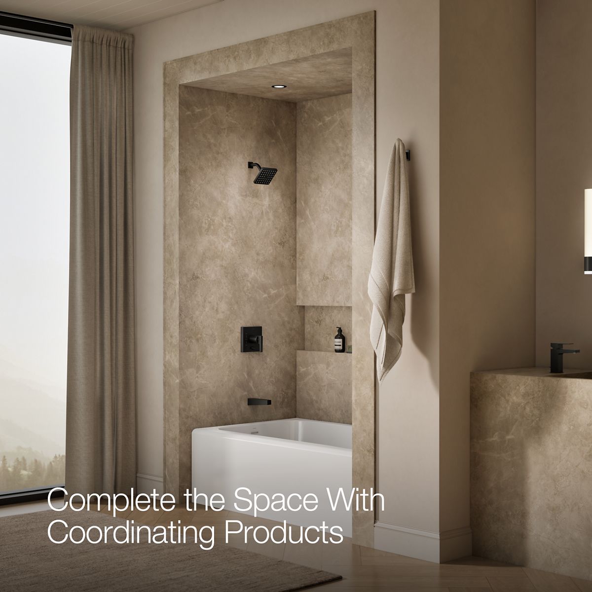 Honesty® Rite-Temp® bath and shower trim kit with push-button diverter, without showerhead