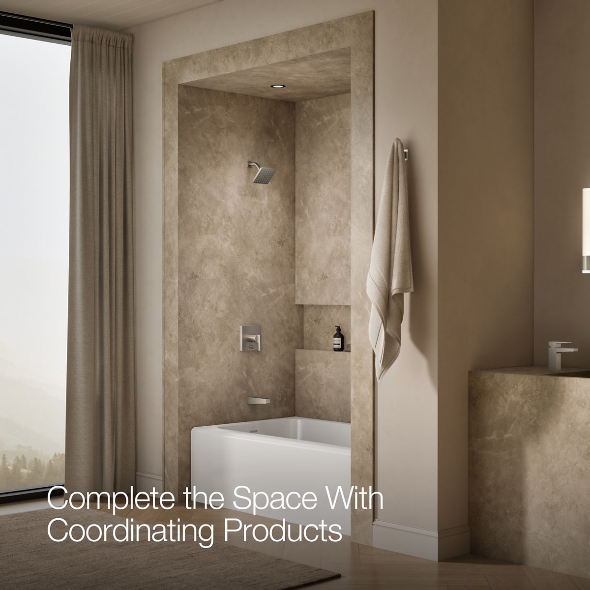 Honesty® Rite-Temp® bath and shower trim kit with push-button diverter, without showerhead