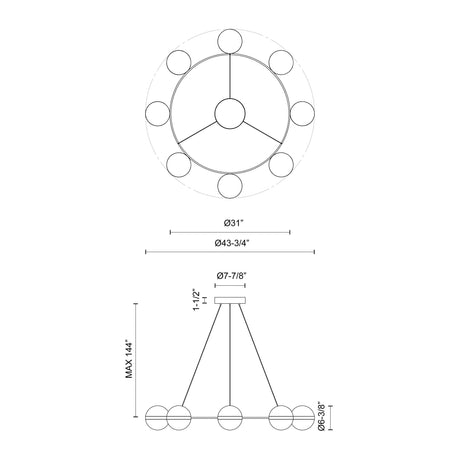 Alora Tagliato 44-in Chandelier