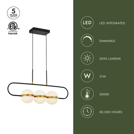 Alora Tagliato 32-in Linear Pendant