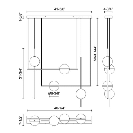 Alora Tagliato 40-in Linear Pendant