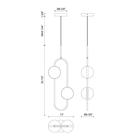 Alora Tagliato 2 Head Pendant