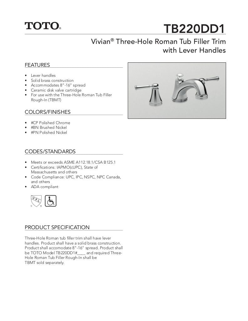 Vivian Deck-Mount Tub Filler Trim with Lever Handles