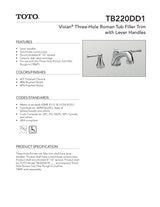 Vivian Deck-Mount Tub Filler Trim with Lever Handles