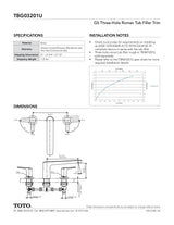 GS Three-Hole Roman Tub Filler Trim