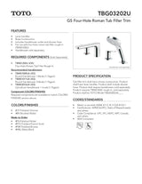 GS Four-Hole Roman Tub Filler Trim