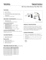 GE Four-hole Roman Tub Filler Trim