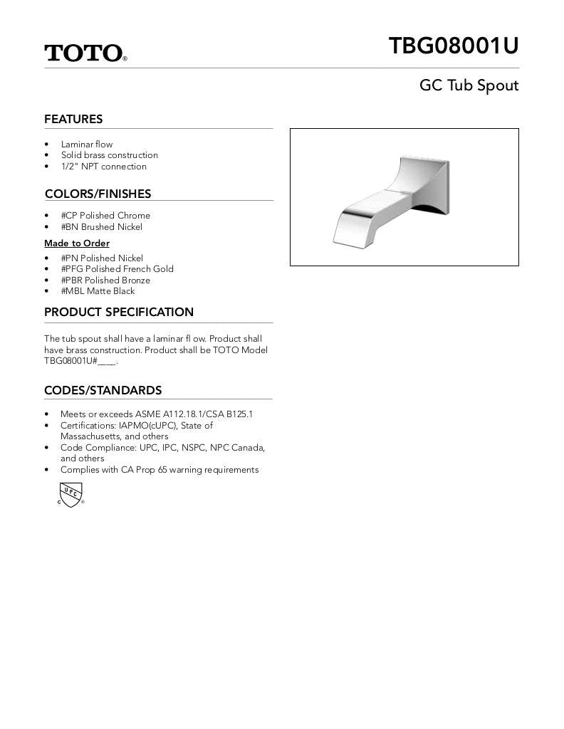 GC Tub Spout