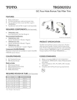 GC Four-hole Roman Tub Filler Trim