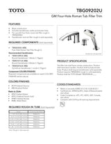 GM Four-hole Roman Tub Filler Trim