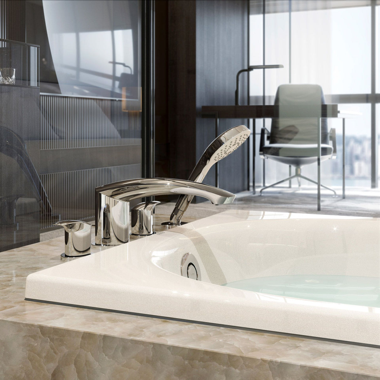 GM Four-hole Roman Tub Filler Trim