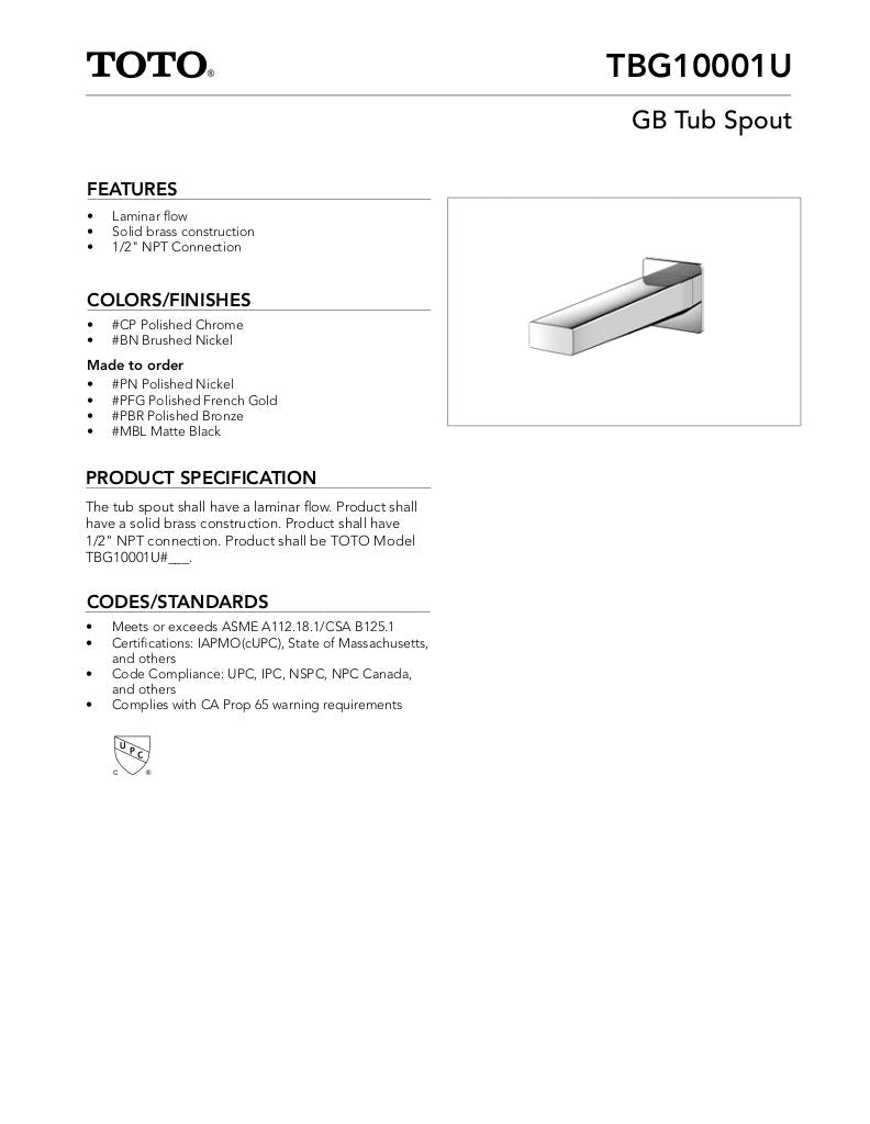 GB Tub Spout