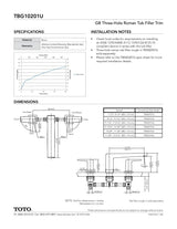 GB Three-Hole Roman Tub Filler Trim