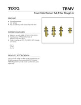 Four-Hole Roman Tub Filler Rough-In