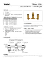 Three-Hole Roman Tub Filler Rough-in