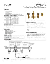 Four-Hole Roman Tub Filler Rough