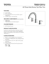 LB Three-Hole Roman Tub Filler Trim