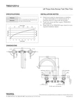 LB Three-Hole Roman Tub Filler Trim