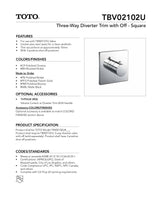 Three-way Diverter Trim with Off - Square