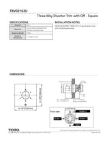 Three-way Diverter Trim with Off - Square