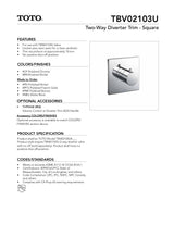 Two-way Diverter Trim - Square