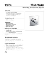 Three-way Diverter Trim - Square