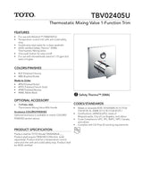 Thermostatic Mixing Valve 1-Function Trim